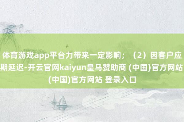 体育游戏app平台力带来一定影响；（2）因客户应收账款账期延迟-开云官网kaiyun皇马赞助商 (中国)官方网站 登录入口