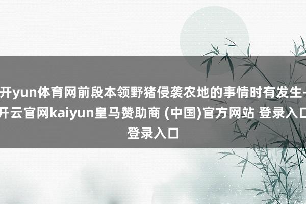 开yun体育网前段本领野猪侵袭农地的事情时有发生-开云官网kaiyun皇马赞助商 (中国)官方网站 登录入口